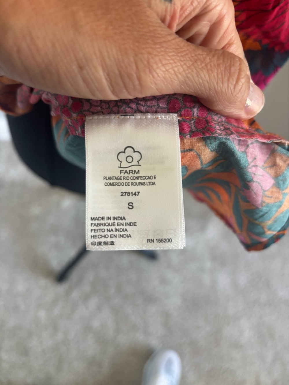 FARM rio for anthropologie Boho Floral Peasant Top - Orange Pink - Picture 4 of 4